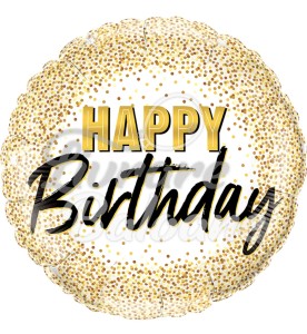 Balon cu Heliu_Happy Birthday_Confetti Auriu (LB-15003)