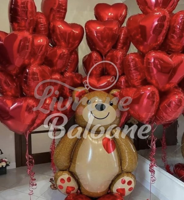Baloane Inimioare Roșii și Ursuleț Special (LB-16007)