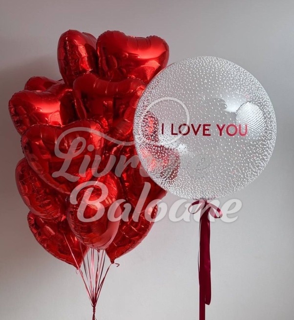 Surprizǎ cu Baloane Inimi Roşii şi Bubbles (LB-16008)