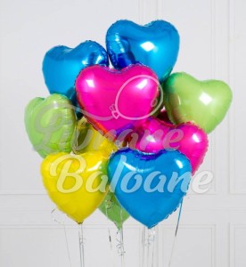 13 разноцветных гелиевых шаров сердечек (LB-13055)