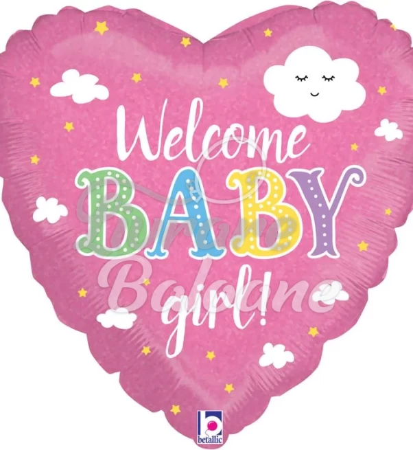 Welcome Baby Girl Holographic (LB-14029)