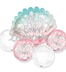 Buchet din 5 baloane folii Baby Girl