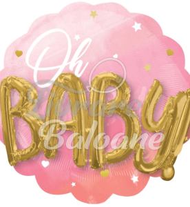 Multi-Balloon Pink Baby Girl, 71 * 71 cm