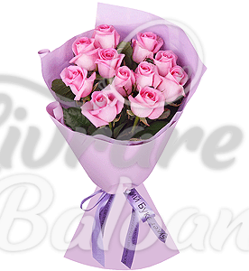 Buchet din 11 Trandafiri Roz 60 cm