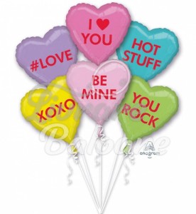 Buchet_Candy Hearts_din 6 baloane cu Heliu
