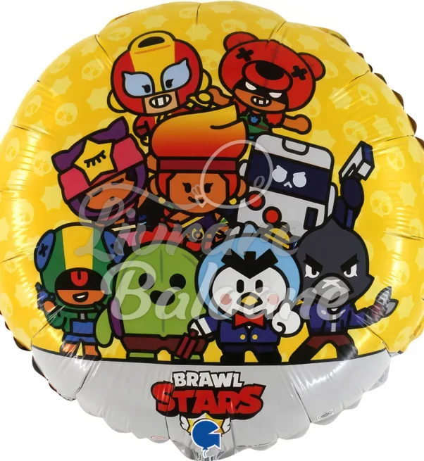 Гелиевый шар_BRAWL STARS_Круг 18_46 см