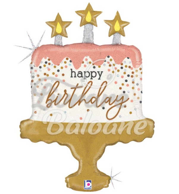 Balon Figurinǎ_Tort cu baloane și confetti_La mulți ani (LB-15013)