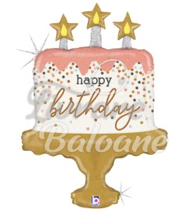 Balon Figurinǎ_Tort cu baloane și confetti_La mulți ani (LB-15013)